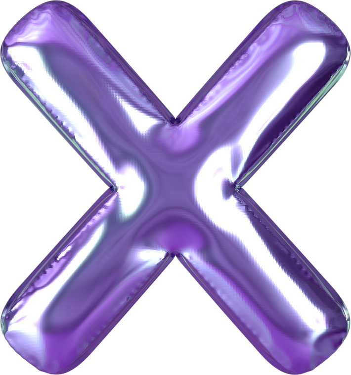 Violet Letter X Balloon